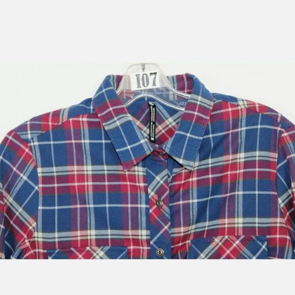 KUHL Alina Flannel Button Shirt Long Sleeve Plaid Blue Red Women's SIZE MEDIUM - Picture 4 of 11